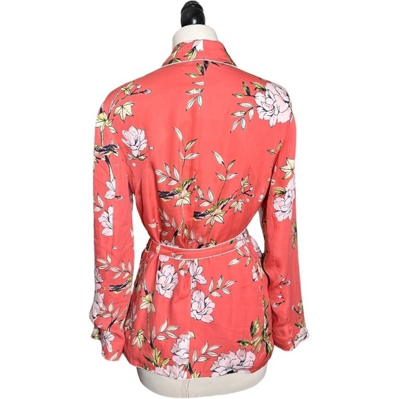 NWT Joie 100% Silk Flora Pockets Anasophia Button Front Smoking Jacket M - Picture 3 of 8